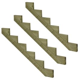 Pack de 3 zancas madera autoclave 6 peldaños 102cm