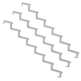 Pack 3 pièces - Limon acier galvanisé 7 marches - H 119cm - Option contremarches