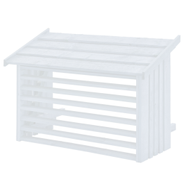 Airco kast buitenunit wit - geïmpregneerd hout 96x56x57cm