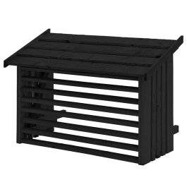 Airco kast buitenunit zwart - geïmpregneerd hout 96x56x57cm