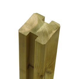 Zaunpfosten mit H-Profil 268x9x9cm, verleimtes Holze, Farbe natur