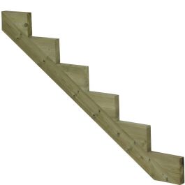 Limon 6 marches - bois autoclave (classe 4) pour escalier de jardin