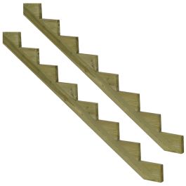 Pack de 2 zancas madera autoclave 8 peldaños 136cm