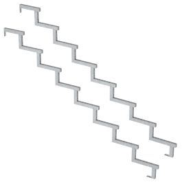 Pack de 2 zancas para escalera de 8 peldaños - 136cm - opción contrahuellas