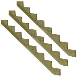 Pack de 3 zancas madera autoclave 8 peldaños 136cm