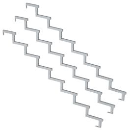 Pack de 3 zancas de acero para escalera de 8 peldaños - 136cm - opción contrahuellas