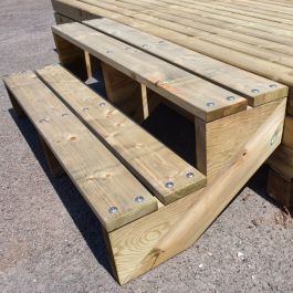 Buitentrap hout treden type A - verschillende hoogtes en breedtes