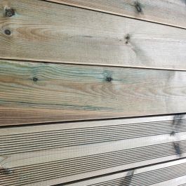 Terrassendielen 27x145mm KDI Holz mit glatter und gerillter Seite - verschiedene Längen