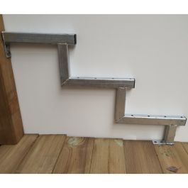 Limon 3 marches - métal galvanisé pour escalier de jardin