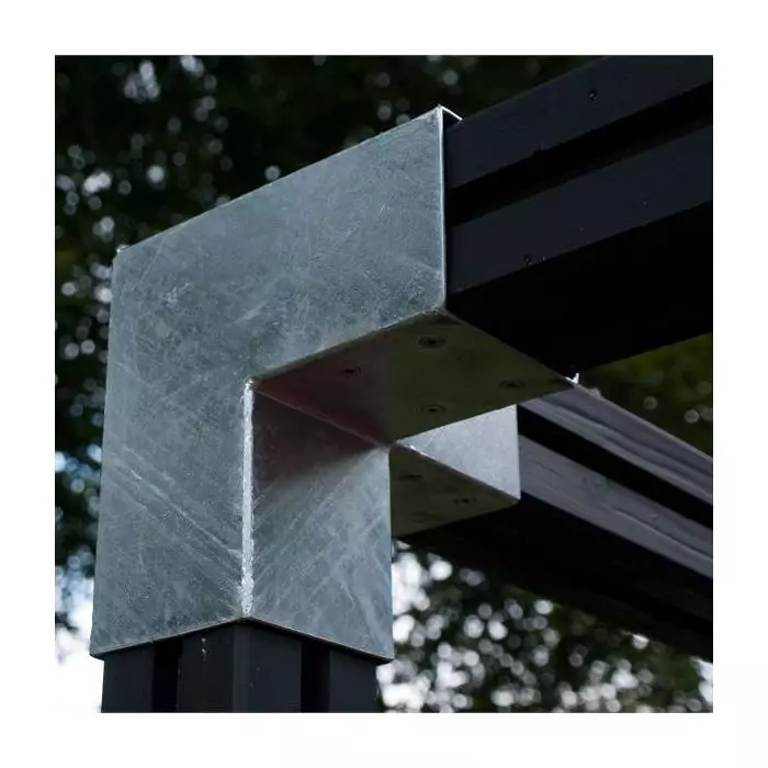 Pergola CUBIC dubbel hoekprofiel voor houten palen van 9x9cm