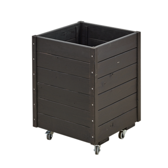 Jardinière bois sur pied - 88x37x39cm - bois autoclave lasuré noir