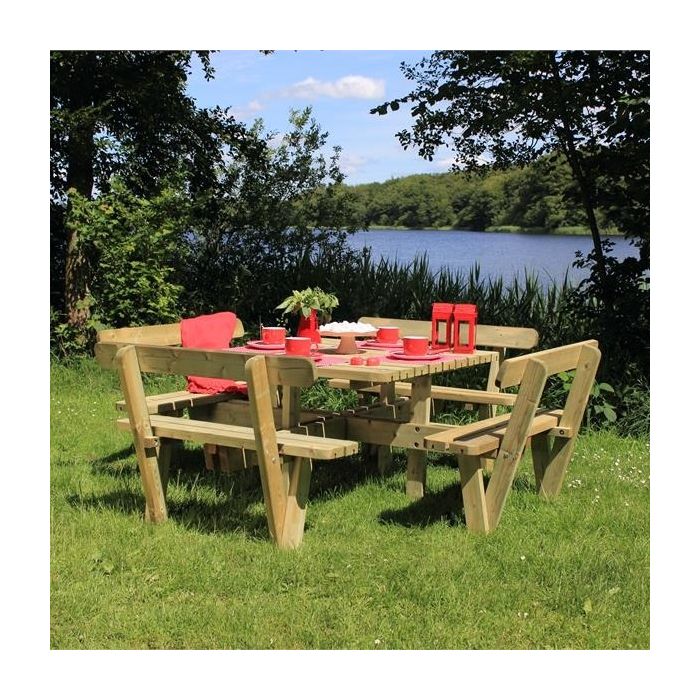 Square Picnic Table 8 Seats 237cm With, High Square Table For 8