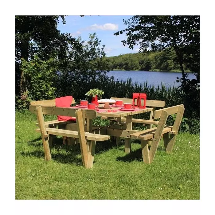 Table Banc en Bois 4 personnes - 100% Naturel