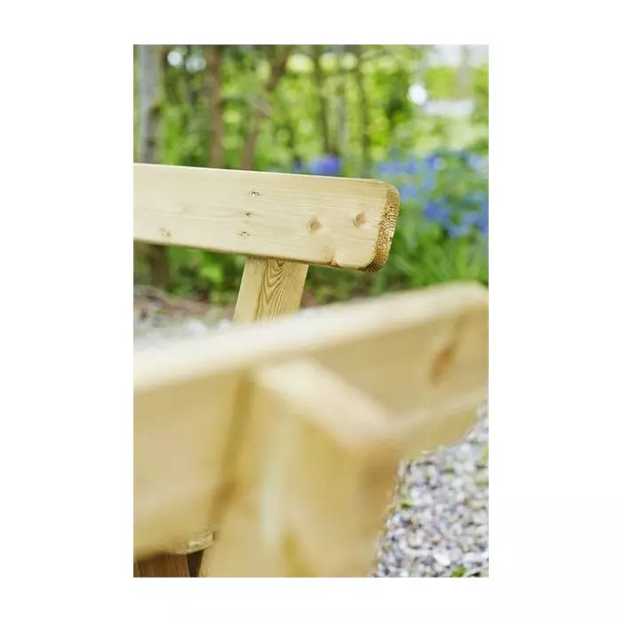 Table pique nique bois carrée avec bancs et dossiers 8pers pin naturel