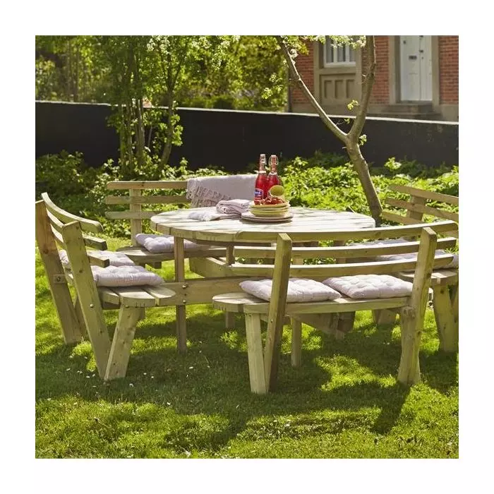 Round Picnic Table 8 Seats 237cm With, Plastic Round Table That Seats 8