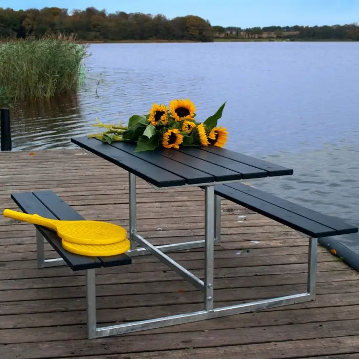 Tavolo da picnic per bambini legno autoclave nero