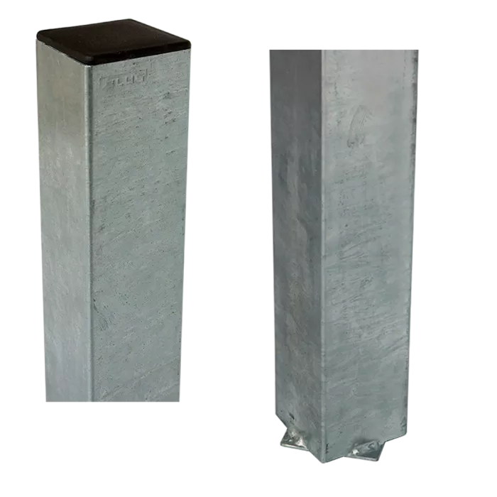 Poste cuadrado acero para hormigón 8x8x236cm
