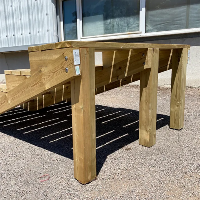 Wooden post support for garden stairs 5 steps XL 9x9x65cm