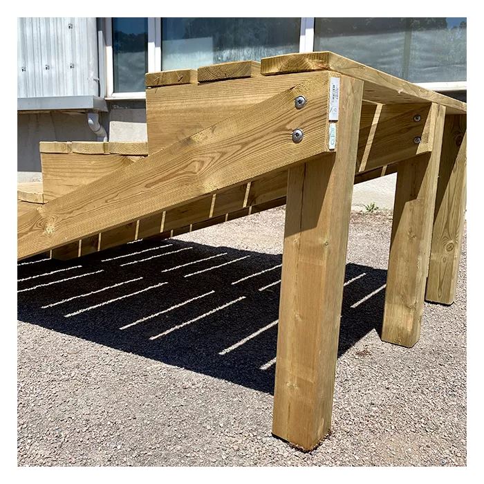 Poteau support bois pour escalier amovible section 9x9cm