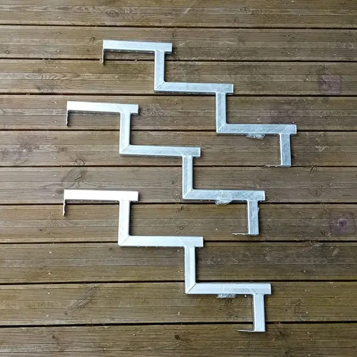 Pack 3x steel deck stair stringer 3 steps - h51cm - with option to install countersteps