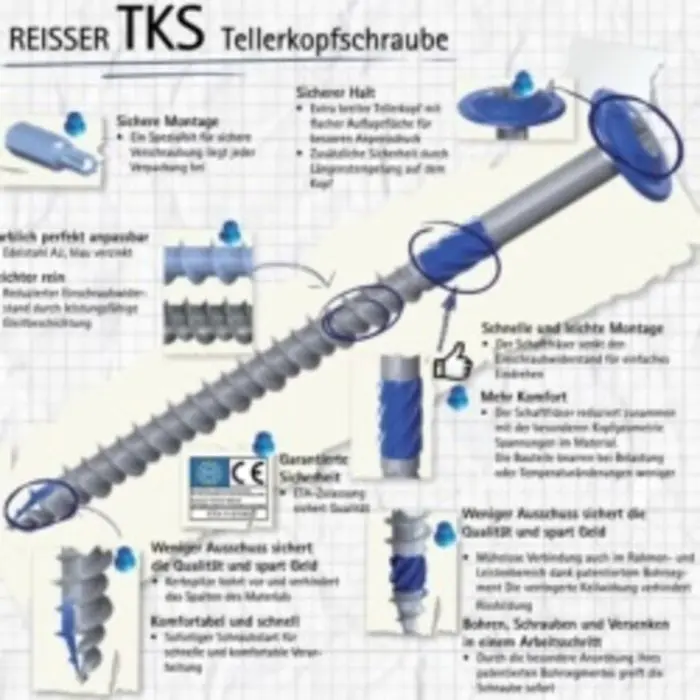 Tornillo para madera dura Ø8mm inox cabeza wafer 140mm - 1 pieza