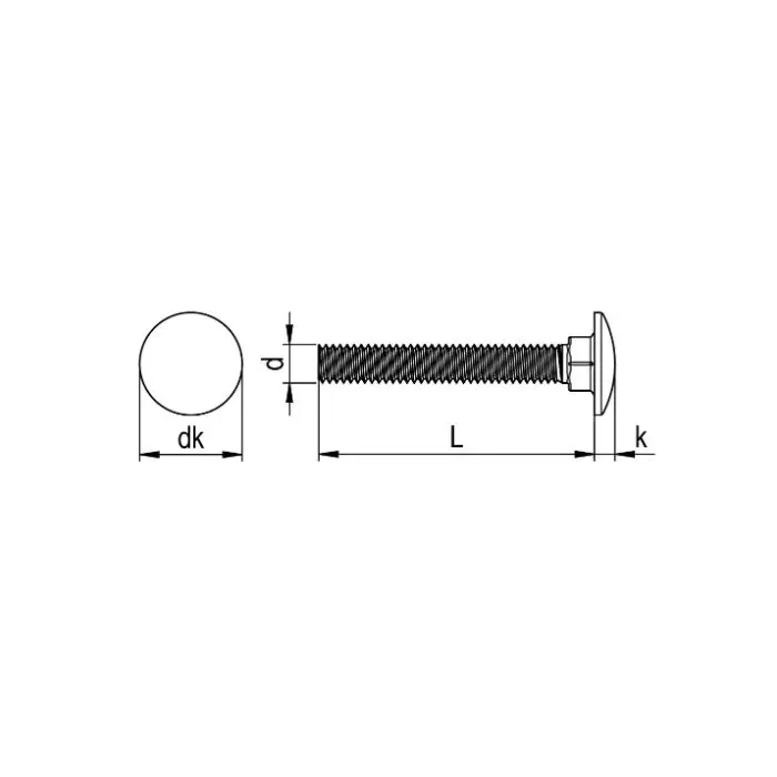 RVS slotbout M6x40mm - 200 stuks