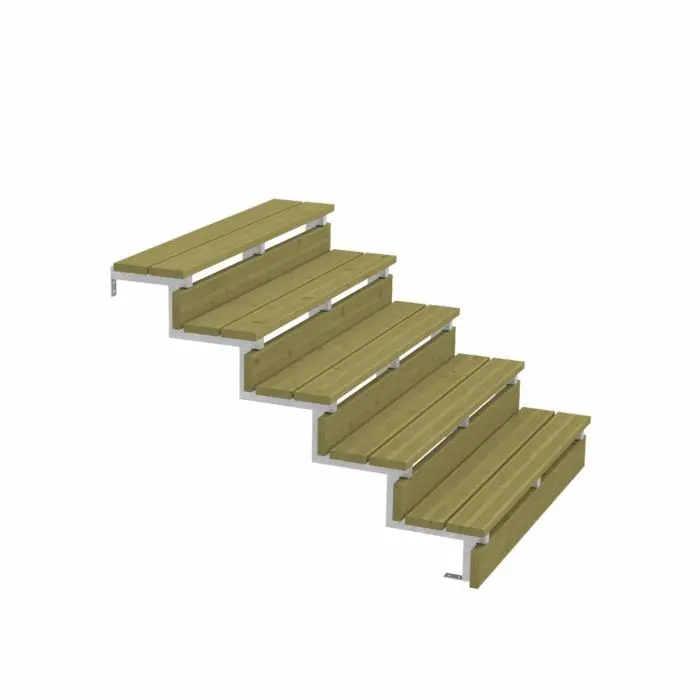 Cosciale metallo 5 gradini - con opzione alzate-h85cm-Set da 3 pezzi