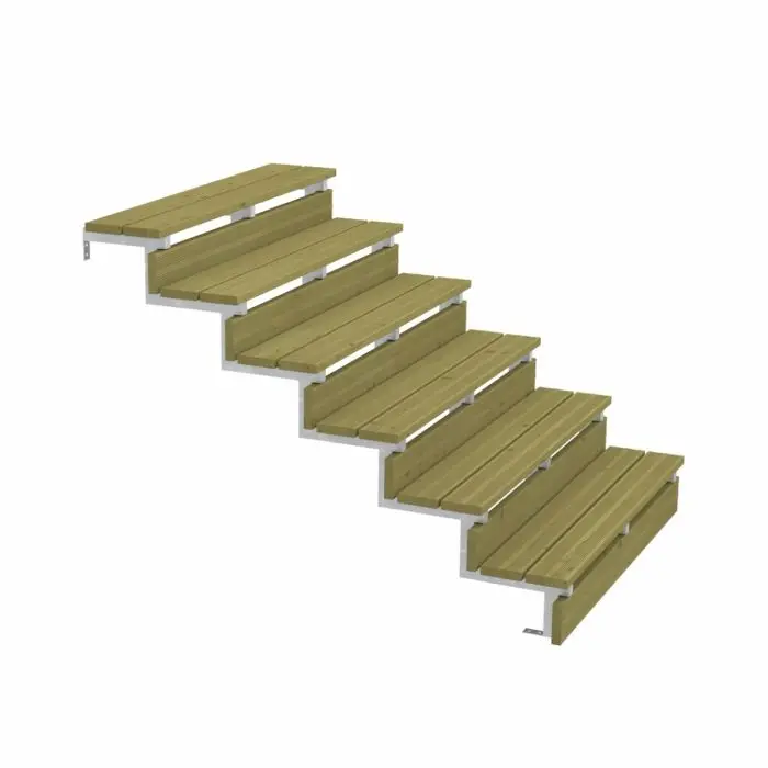 Stahl Treppenwange 6 Stufen - Option für Setzstufen-Höhe 102cm