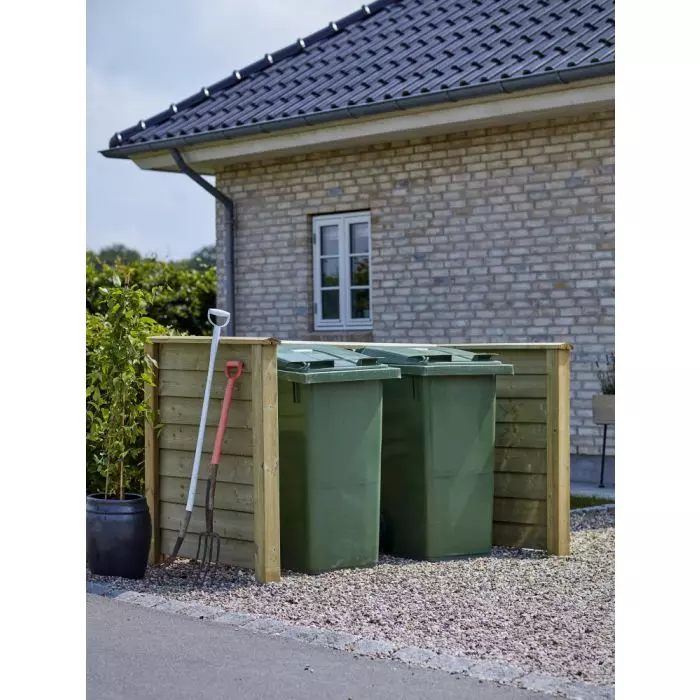 Mülltonnenverkleidung KLINK 194x97x108cm-Holz Natur