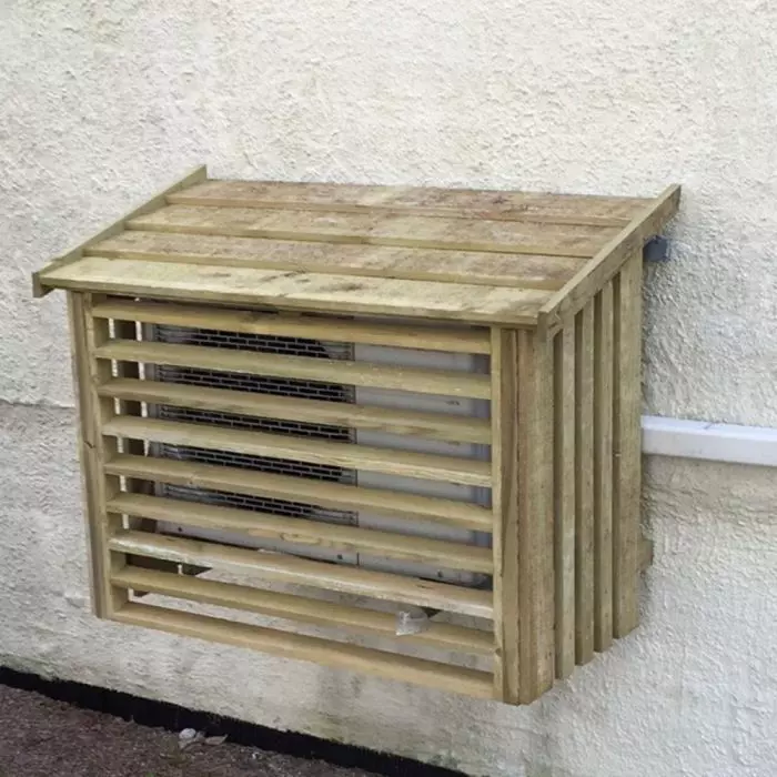 Omkasting airco buitenunit 96x56x57cm geïmpregneerd hout - Naturel