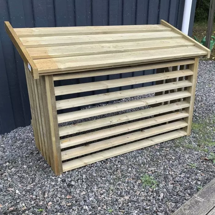 Omkasting airco buitenunit 96x56x57cm geïmpregneerd hout - Naturel