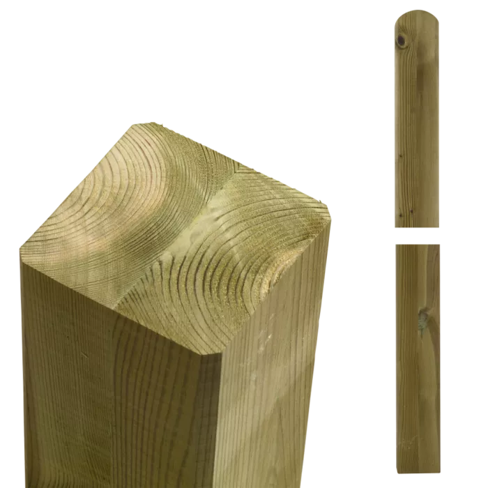 Timber post 9x9cm - laminated - straight/rounded end - multiple lengths Timber post 9x9cm - laminated - straight/rounded end - multiple lengths