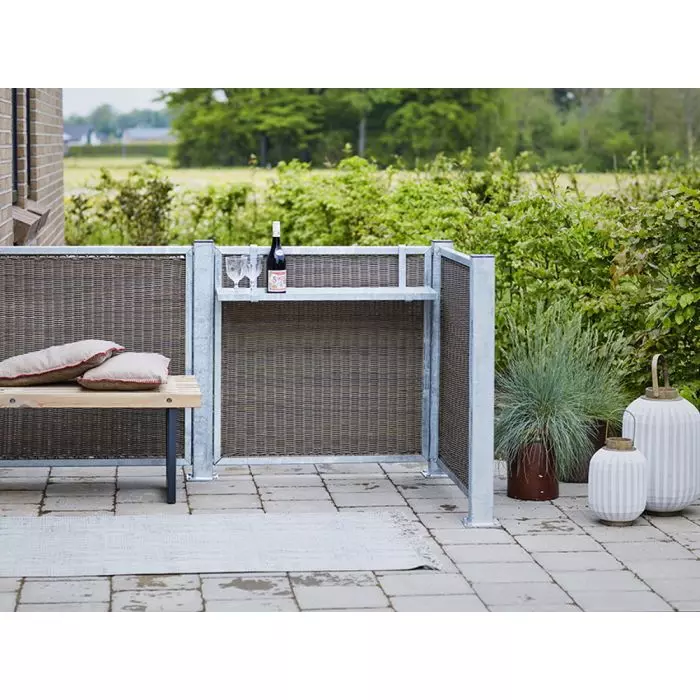 Stalen paal met voetplaat, vierkant 4,5x4,5x132cm
