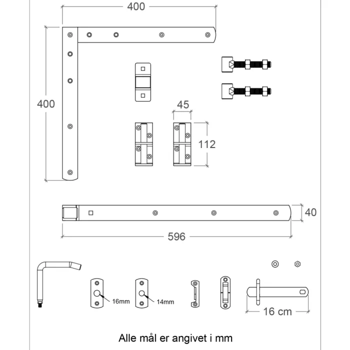 Door fitting adjustable - single and double doors