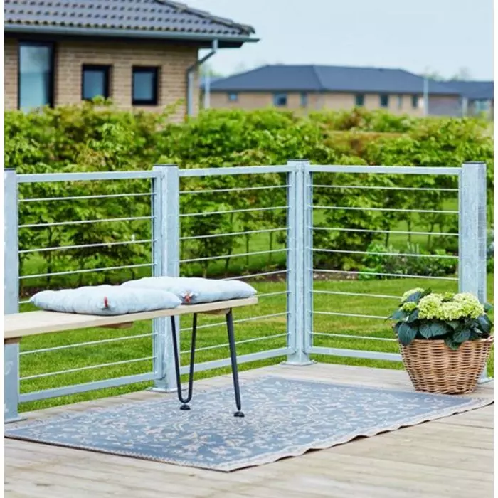 Deck railing panel 90x90cm CUBIC with steel bars