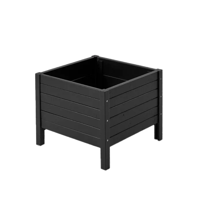 Fioriera quadrata con gambe-48x48x39cm-nero