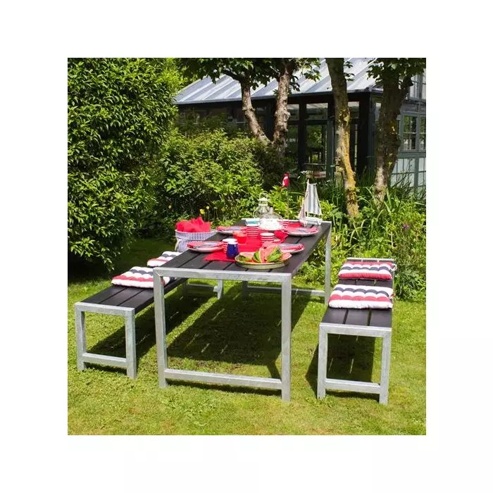 Table de jardin Plank 6pers - Bois autoclave ou mélèze de sibérie