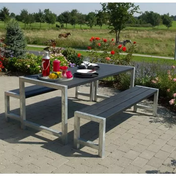 Table de jardin Plank 6pers - Bois autoclave ou mélèze de sibérie