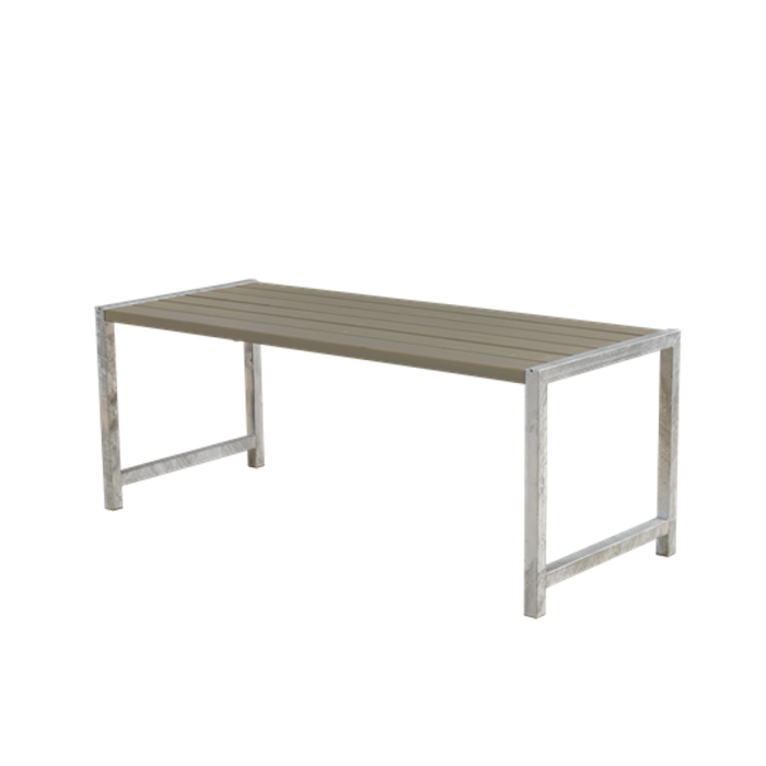 Table de jardin Plank 6pers - Bois autoclave - lasure gris vert