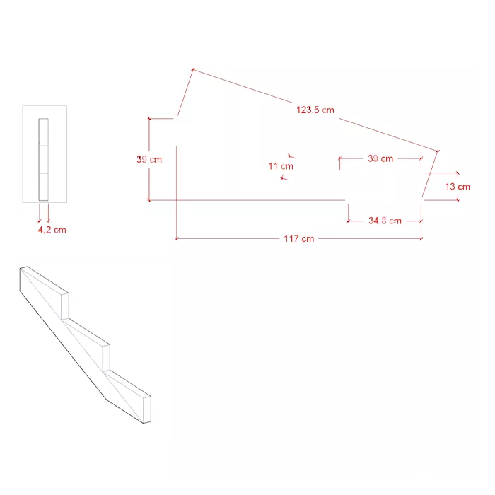 XL Deck stair stringer 3 steps