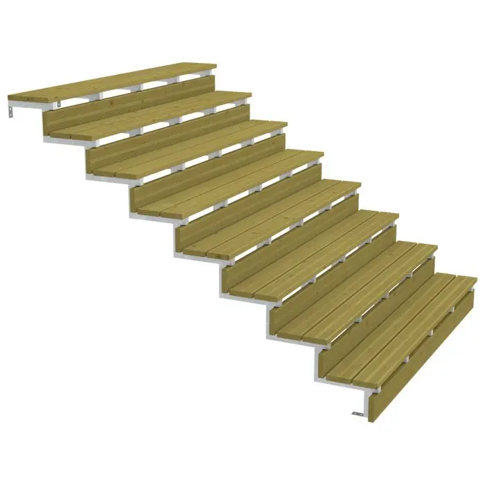 Limon acier galvanisé 8 marches – H 136cm – 1 pièce - Option contremarches