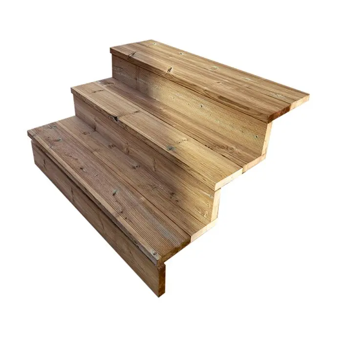 Deck stairs wood BERLIN H54cm - 3 steps 29cm deep - width 100cm - WITH countersteps Deck stairs wood BERLIN H54cm - 3 steps 29cm deep - width 100cm - WITH countersteps