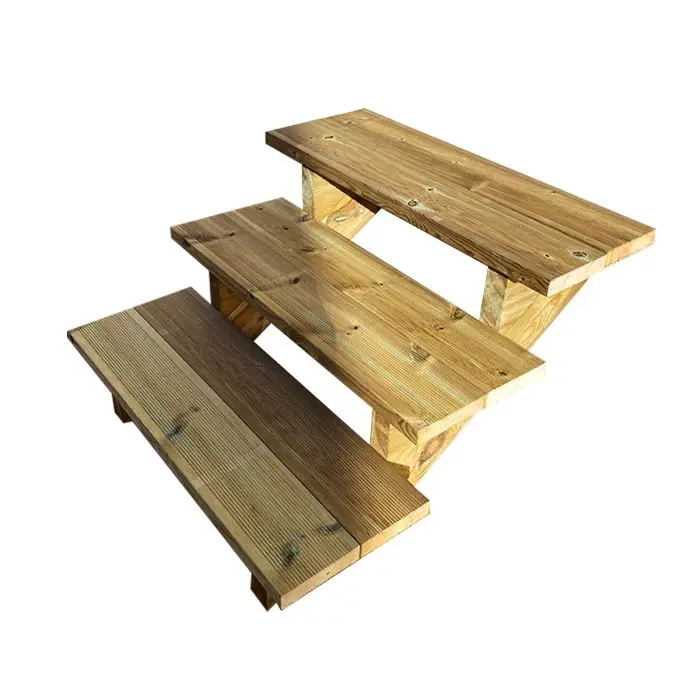 BERLIN Escalier extérieur bois 3 marches H 54cm L-80cm - sans contre marche BERLIN Escalier extérieur bois 3 marches H 54cm L-80cm - sans contre marche