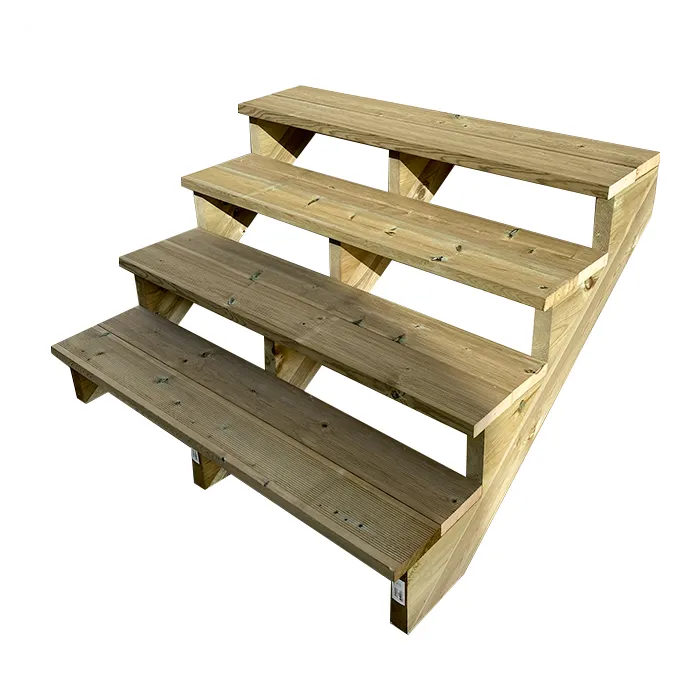 Deck stairs wood H71cm 4 steps D29cm W140cm Deck stairs wood H71cm 4 steps D29cm W140cm