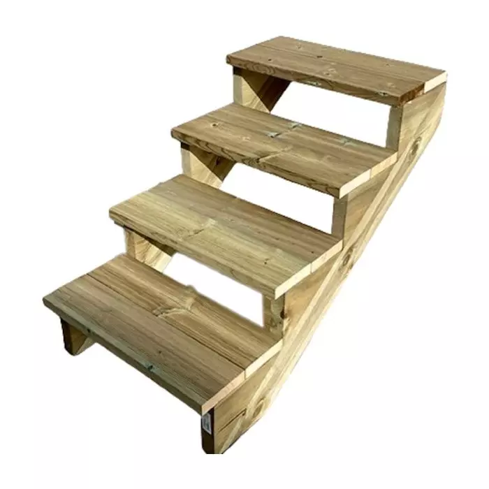 Gartentreppe Holz 4 Stufen Typ C - Höhe 71cm - verschiedene Breiten Gartentreppe Holz 4 Stufen Typ C - Höhe 71cm - verschiedene Breiten