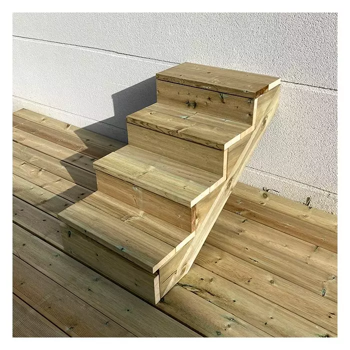 Gartentreppe Holz H71cm 4 Stufen, Breite 60cm, MIT Setzstufen