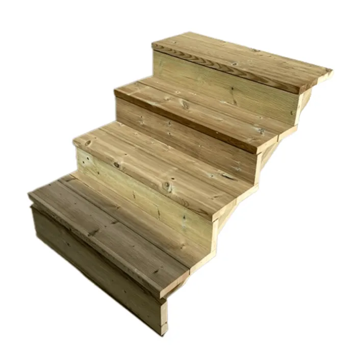 Escalera Exterior Madera A71cm 4 peldaños P29cm T100cm +Contrahuella Escalera Exterior Madera A71cm 4 peldaños P29cm T100cm +Contrahuella