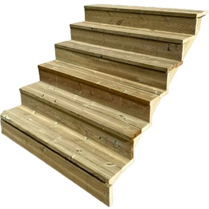 Treppe Holz H105cm 6 Stufen, Breite 140cm, MIT Setzstufen Treppe Holz H105cm 6 Stufen, Breite 140cm, MIT Setzstufen