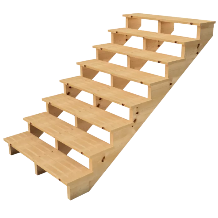 Scala esterna BERLIN, 8 gradini, Altezza 139cm, L 120cm, senza alzate Scala esterna BERLIN, 8 gradini, Altezza 139cm, L 120cm, senza alzate