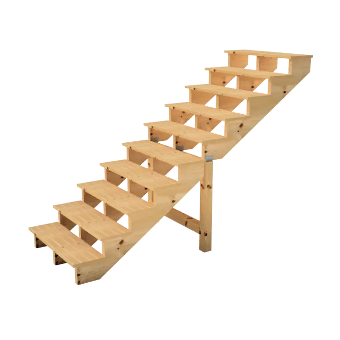 BERLIN - Escalier extérieur bois - 10 marches H 173cm - diverses largeurs BERLIN - Escalier extérieur bois - 10 marches H 173cm - diverses largeurs